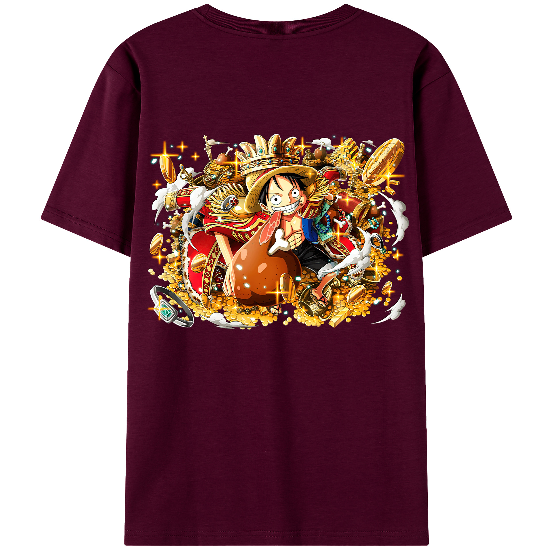 ワンピース モンキー・D・ルフィ ONE PIECE Monkey D. Luffy レディース半袖Tシャツ(バックプリント)